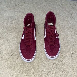 burgundy sk8 hi vans